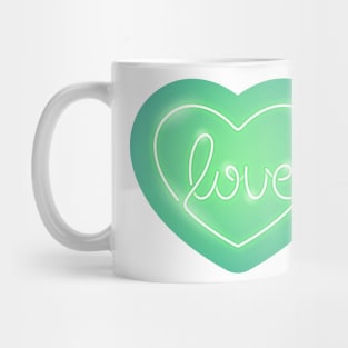 Love Neon Sign Green Mug